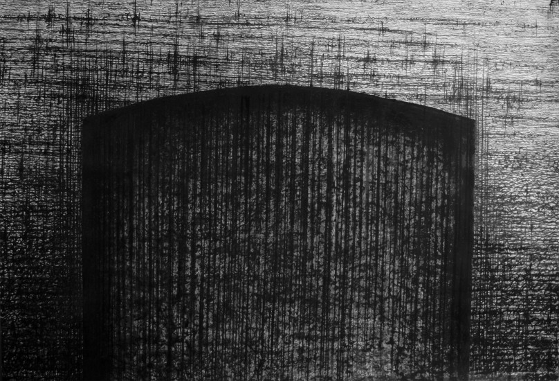 T. Chudzik | Brama 1 | rysunek, kolografia, akryl, tusz, stemple, | 100 x 70 cm | 2016